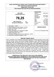 HASIL DAN RENCANA TINDAK LANJUT SURVEI KEPUASAN MASYARAKAT PADA KANTOR KALURAHAN BANDUNG SEMESTER II